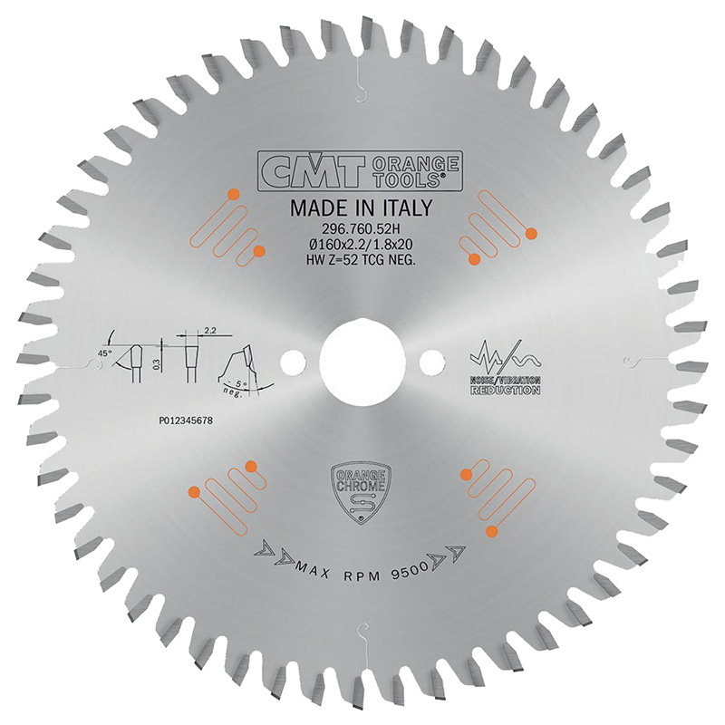 Диск пильный 160x20x2,2/1,8 -5° TCG Z=52