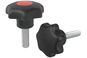 Рукоятки звездообразные c наружной резьбой DIN 6336 форма L с крышкой