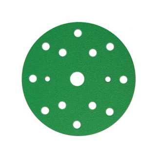 Шлифовальный круг FILM L312T 150мм на липучке, 15 отв, зелёный, P 220