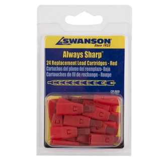 Грифели для карандаша Swanson Always Sharp, красные, упаковке 24шт