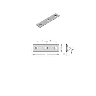 Ножи сменные твердосплавные 2 режущие кромки 3 отверстия CTK ST Woodwork/Вудворк