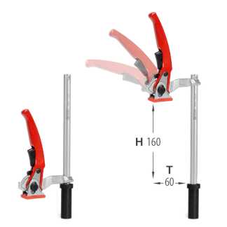 Струбцина кованая 160х60 мм c рычажной рукояткой для установки в отверстие верстака (набор из 2 шт.)
