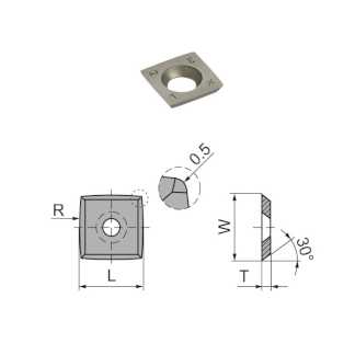 Нож поворотный CTK SC  15.0x15.0x2.5 R50 R05 CTOPP10