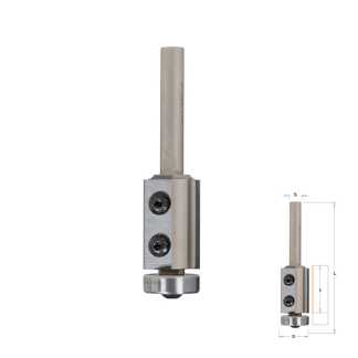 Фреза обгонная с нижним подшипником , смен.ножи HM Z2 S=8  D=19x30 RH