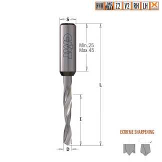 Сверло HWM для присадочного станка 6x30x70 Z=2+2 S=10x30 LH