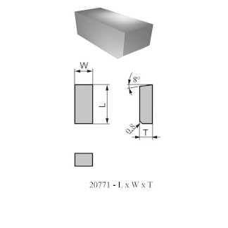 Зубья для металлообработки форма 20771 - L x W x T