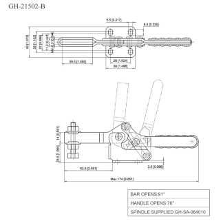 Зажим механический с горизонтальной ручкой усилие 150 кг GH-21502-B