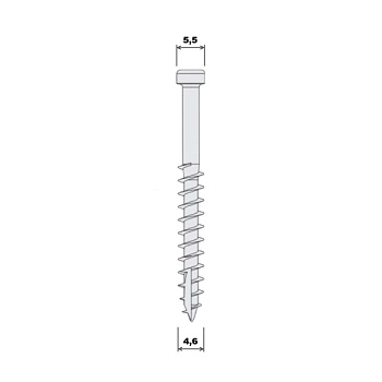 Диаметры шляпки и резьбы саморезов для террасной доски (декинга) Deck Screws Kreg
