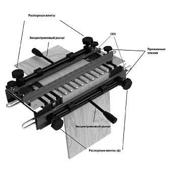 Шипорезное приспособление SMT-300 Woodwork для ящичных соединений предназначено для создания открытых ящичных шипов - с различными параметрами по ширине и глубине шипования